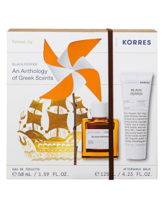 Korres Black Pepper Eau de Toilette 50ml and Aftershave Balm 125ml Gift Set Korres Black Pepper Eau de Toilette 50ml and Aftershave Balm 125ml Gift Set