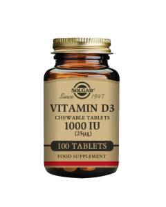 Solgar Vitamin D3 1000 IU (25 µg) 100 Chewable Tablets Solgar Vitamin D3 1000 IU (25 µg) 100 Chewable Tablets