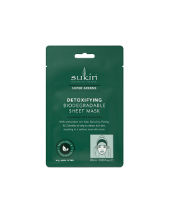 Sukin Super Greens Detoxifying Biodegradable Sheet Mask