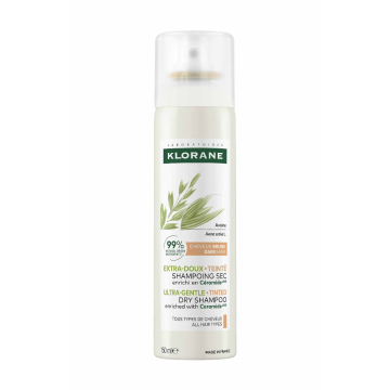 Klorane Extra-Gentle Tinted Dry Shampoo with Oat Milk & Ceramide for Dark Hair 150ml Klorane Extra-Gentle Tinted Dry Shampoo with Oat Milk & Ceramide for Dark Hair 150ml