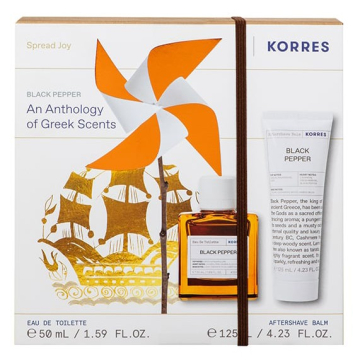 Korres Black Pepper Eau de Toilette 50ml and Aftershave Balm 125ml Gift Set Korres Black Pepper Eau de Toilette 50ml and Aftershave Balm 125ml Gift Set