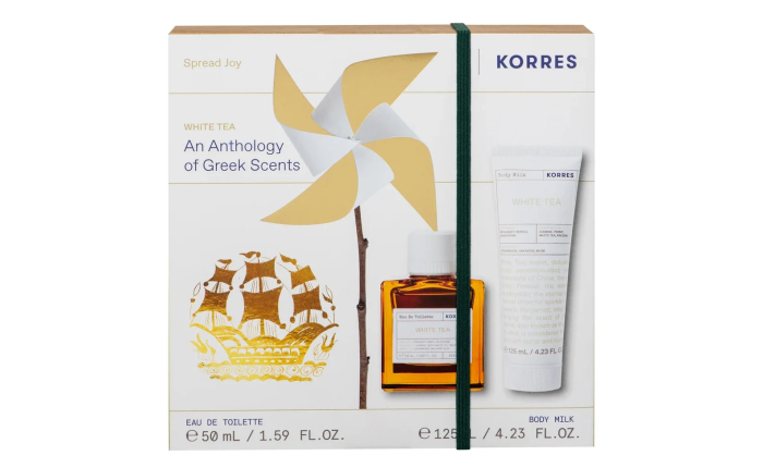 Korres White Tea Eau De Toilette 50ml and Body Milk 125ml Gift Set Korres White Tea Eau De Toilette 50ml and Body Milk 125ml Gift Set
