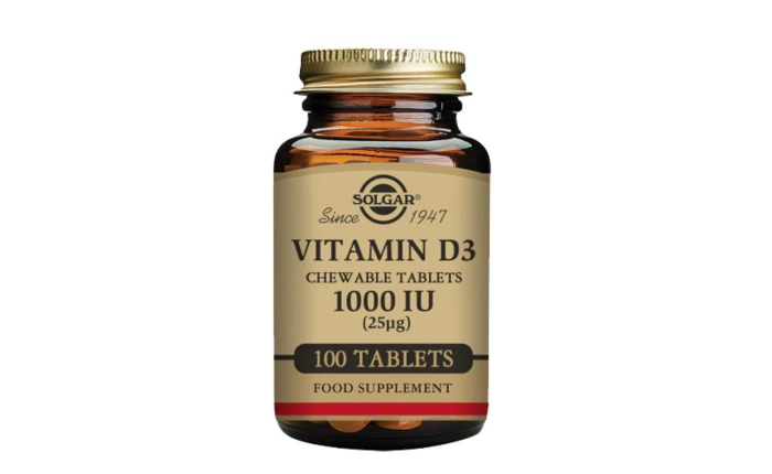 Solgar Vitamin D3 1000 IU (25 µg) 100 Chewable Tablets