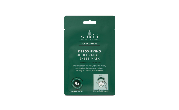 Sukin Super Greens Detoxifying Biodegradable Sheet Mask Sukin Super Greens Detoxifying Biodegradable Sheet Mask