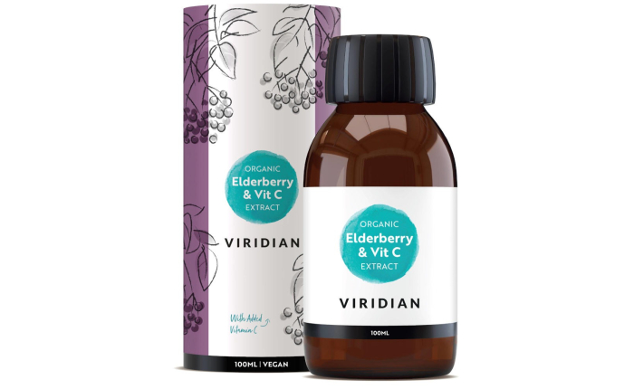 Viridian Organic Elderberry Extract + Vit C 100ml Viridian Organic Elderberry Extract + Vit C 100ml