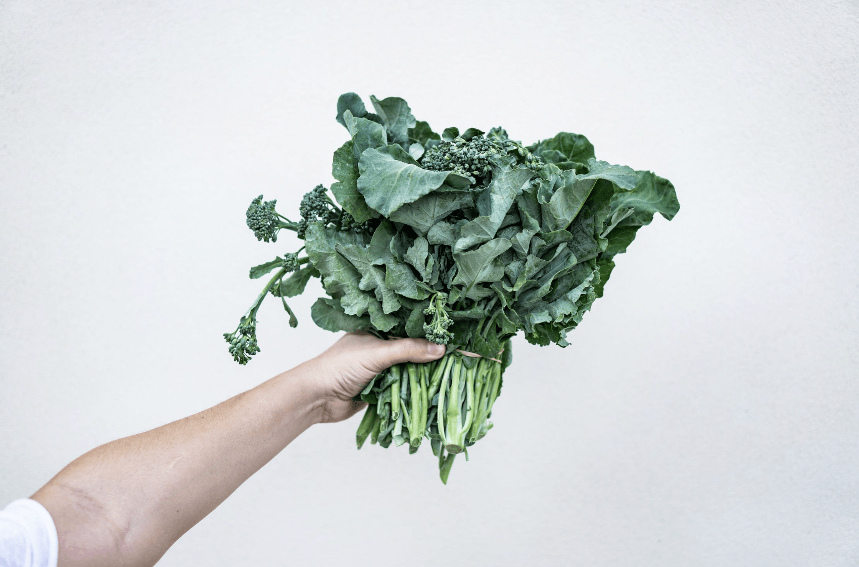 man holding a bunch of kale - high in vitamin K