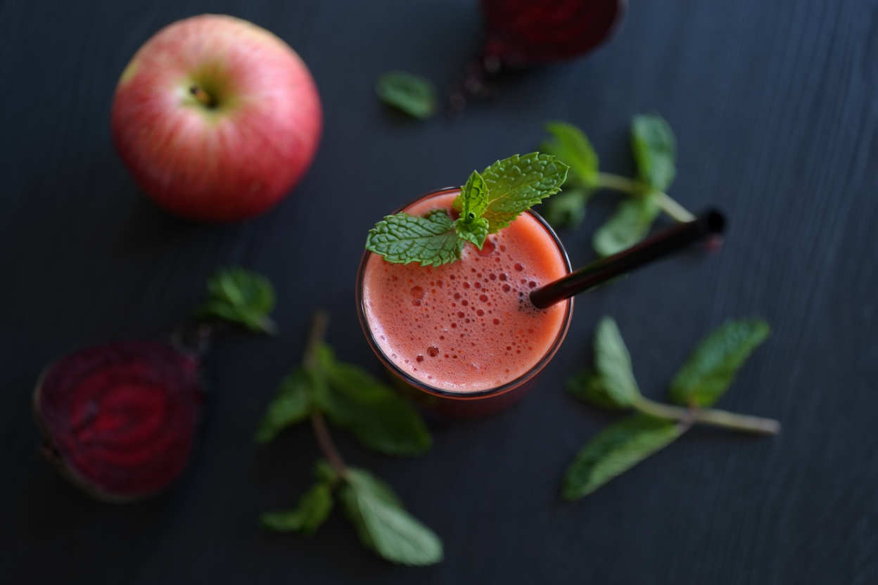 top down shot of healthy detox drink